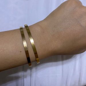 18K Thin Gold Bracelets